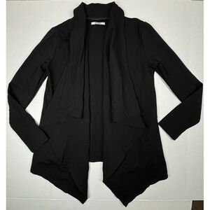 SACONY Australia Open Front Drape‎ Black Cardigan Street Style Large EUC